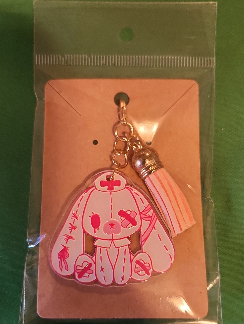 🔥Pink Bunny Keychain Charm with Tassel